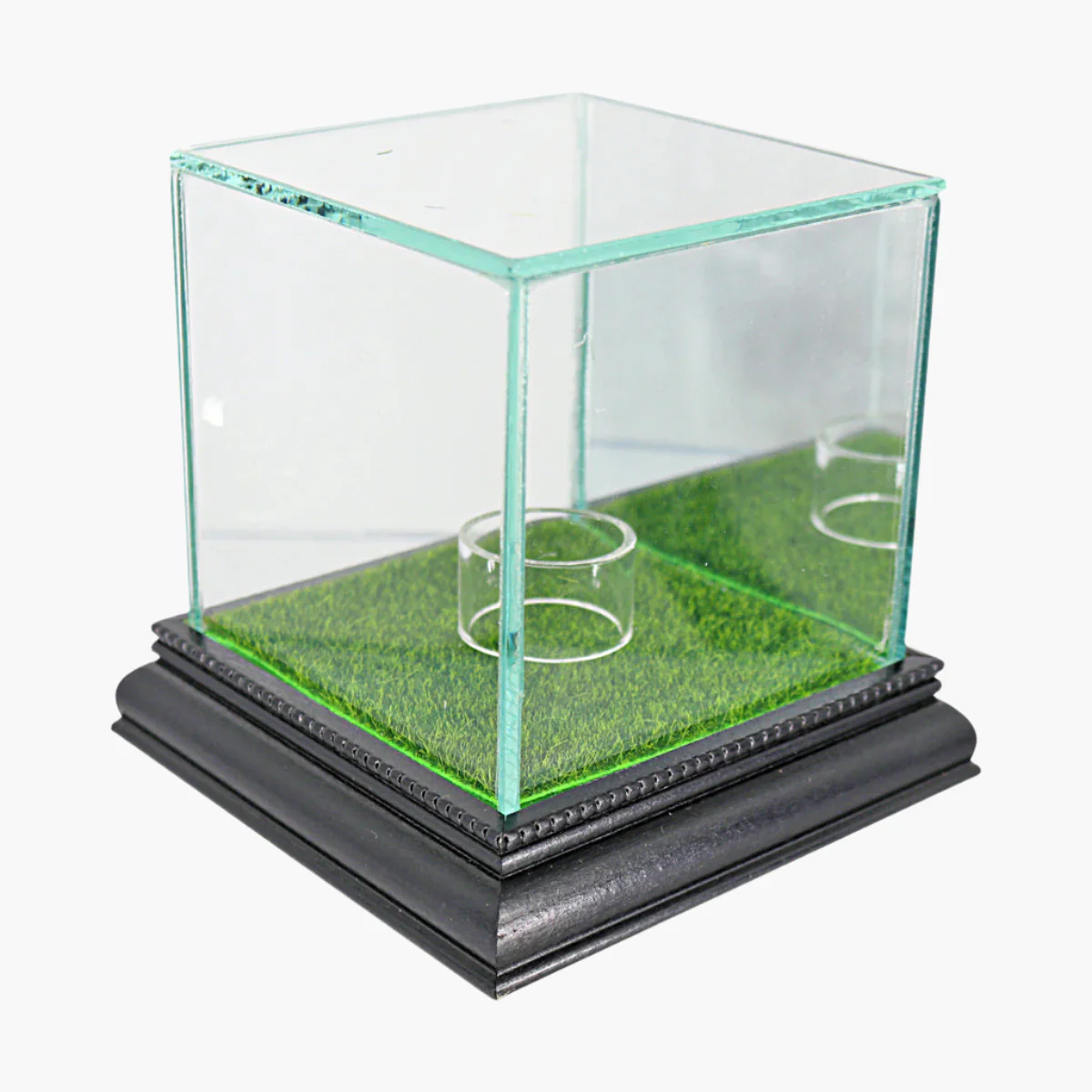 Glass Golf Ball Case with Wood Base and Putting Green Turf - Image 2
