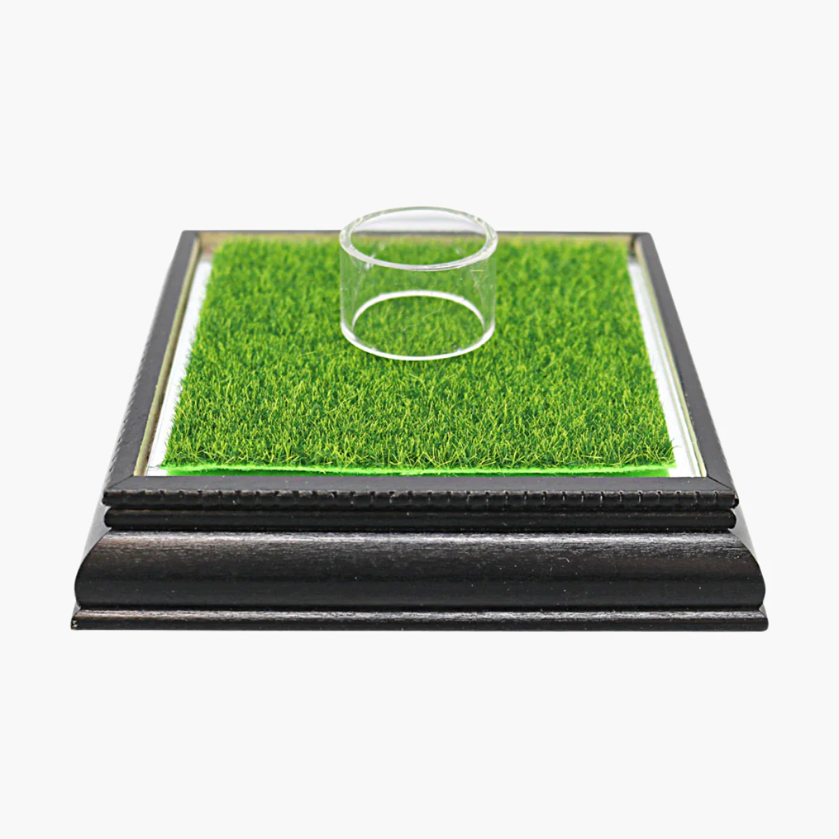 Glass Golf Ball Case with Wood Base and Putting Green Turf - Image 3