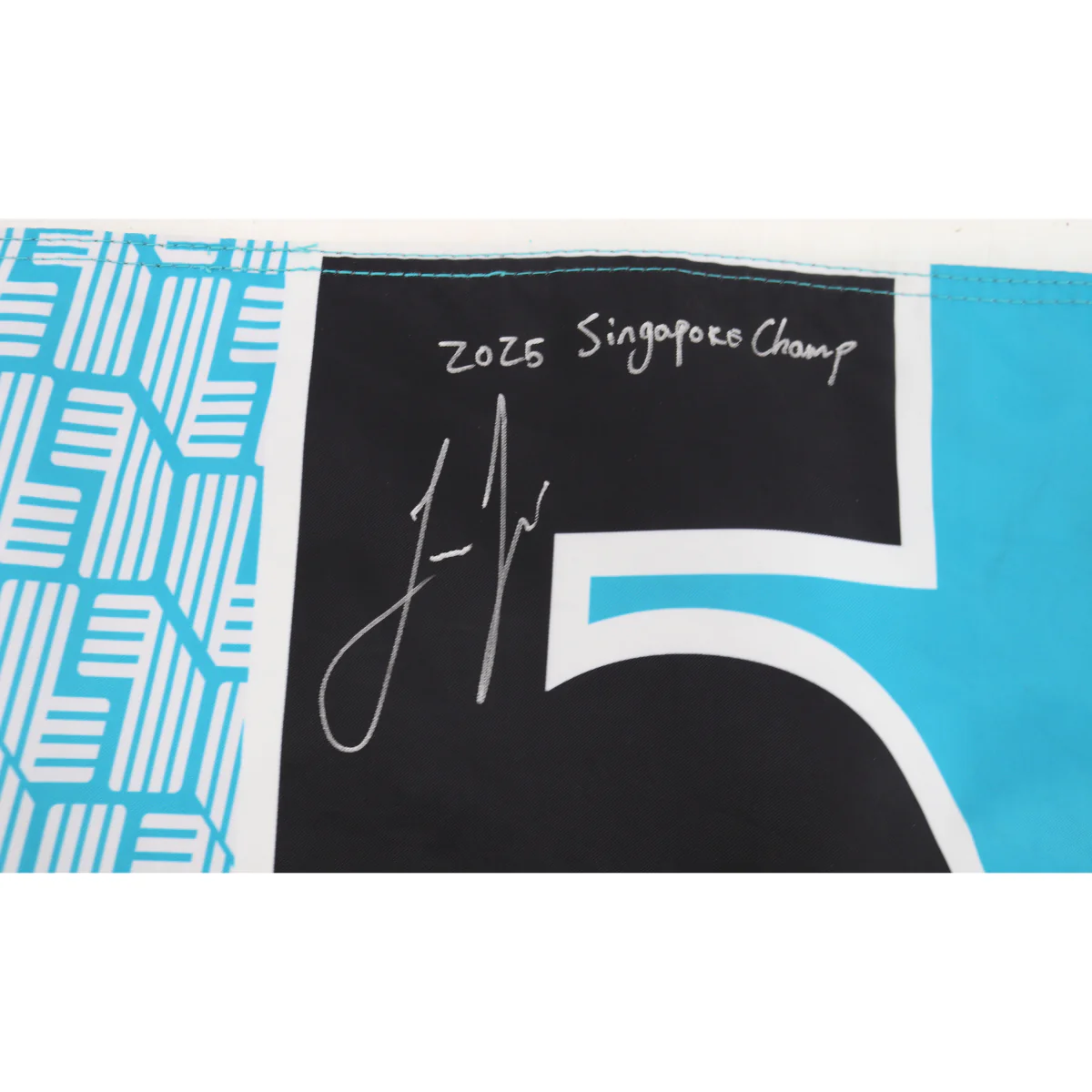 Joaquin Niemann LIV Golf Singapore 2025 Autographed Inscribed Hole #5 Pin Flag - Image 2