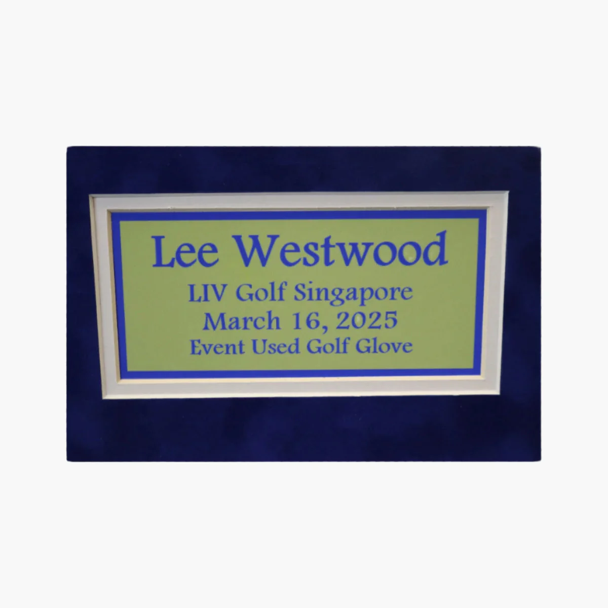 Lee Westwood Team Majesticks Autographed Framed Match Used Titleist Glove - Image 2