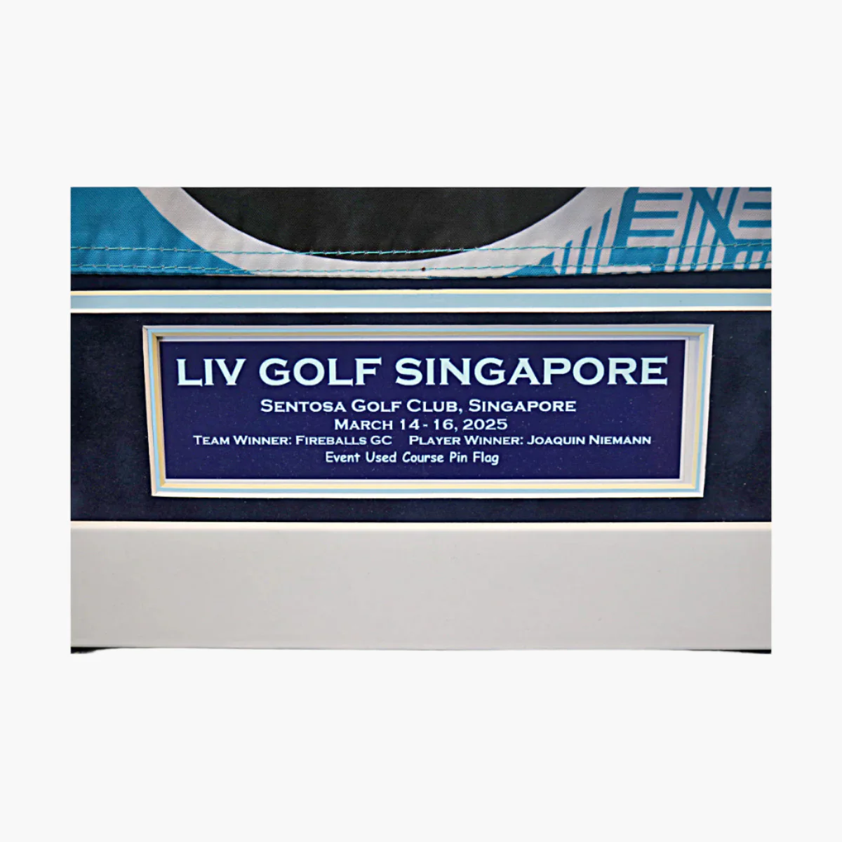 LIV Golf Singapore  Event Used Course Hole #3 Framed Pin Flag - Image 3